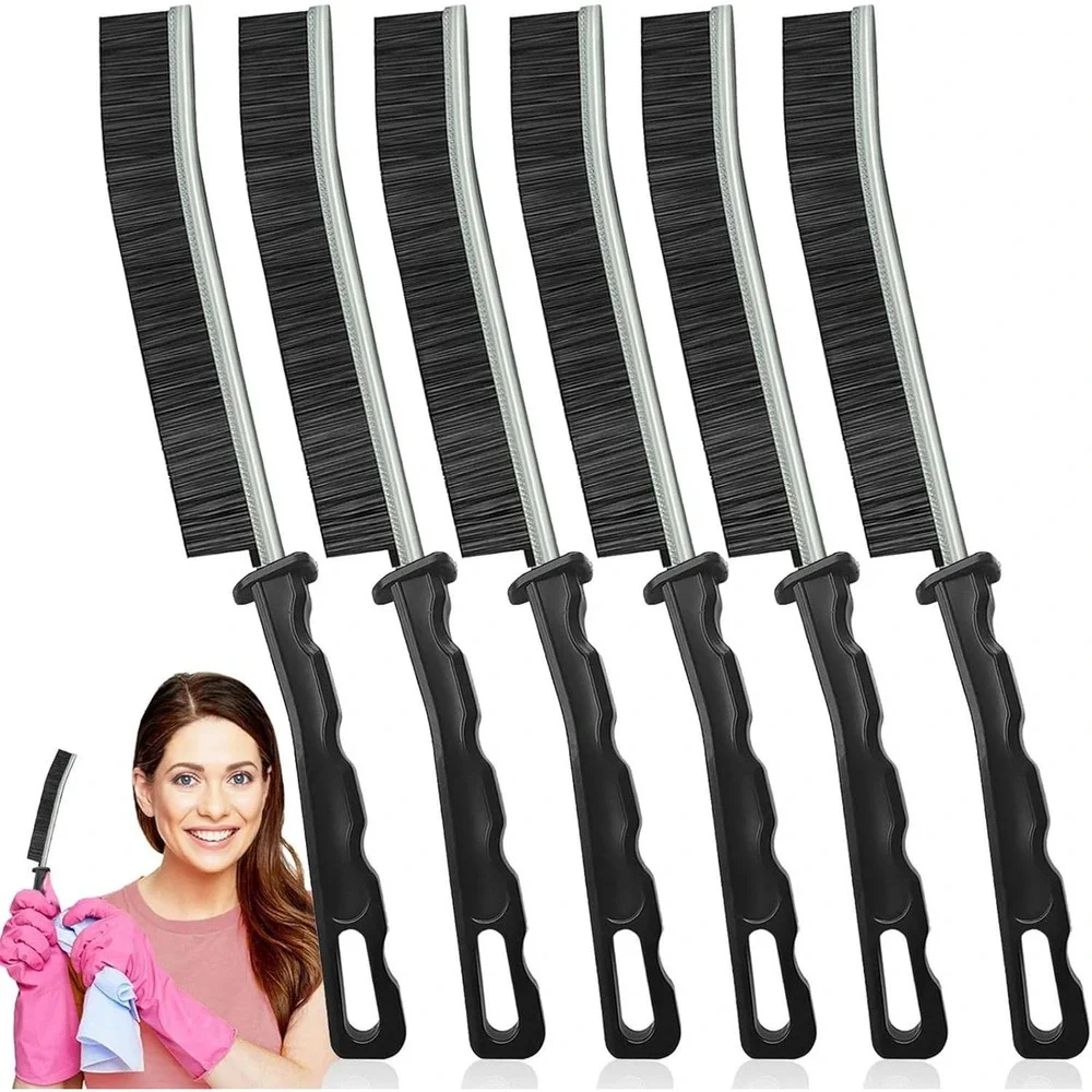 Set of 5 Gray Heart Handle Cleaning Brushes Angled Bristles